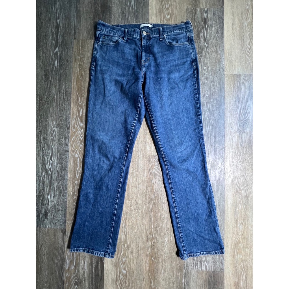 Levi's 505 Straight Jeans Womens 14 Blue Medium Wash WaterLess Denim Classic